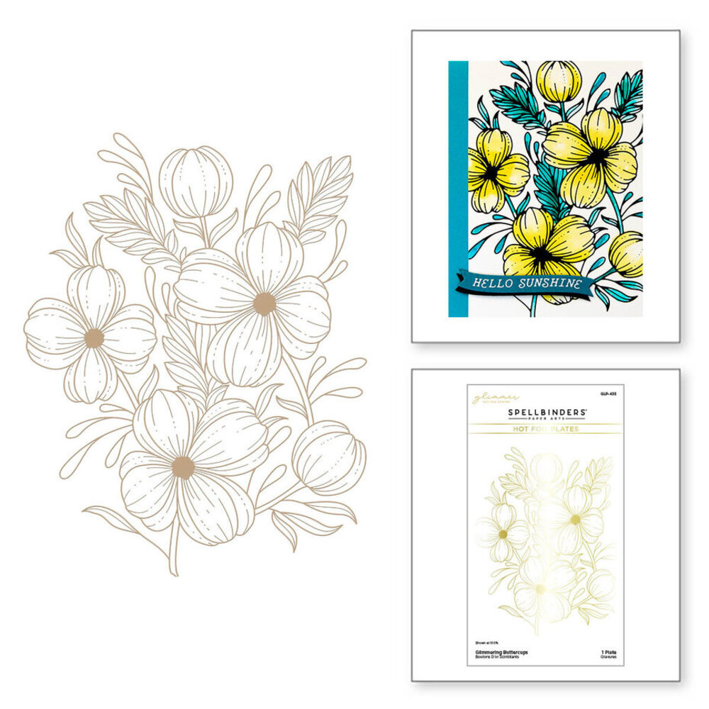 Spellbinders Glimmering Flowers Buttercups Glimmer Hot Foil Plate and Stencil Bundle (BD-0840) Spellbinders Glimmering Flowers Buttercups Glimmer Hot Foil Plate and Stencil Bundle (BD-0840)