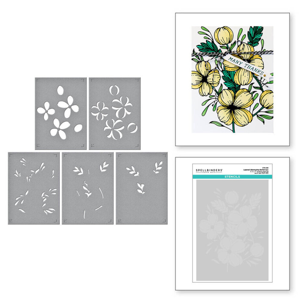 Spellbinders Glimmering Flowers Buttercups Glimmer Hot Foil Plate and Stencil Bundle (BD-0840) Spellbinders Glimmering Flowers Buttercups Glimmer Hot Foil Plate and Stencil Bundle (BD-0840)