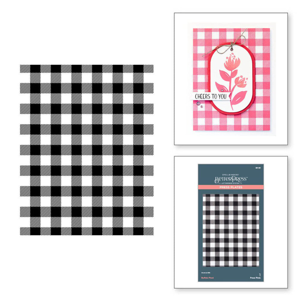 Spellbinders Cheers to You Buffalo Plaid Press Plate (BP-161) Spellbinders Cheers to You Buffalo Plaid Press Plate (BP-161)
