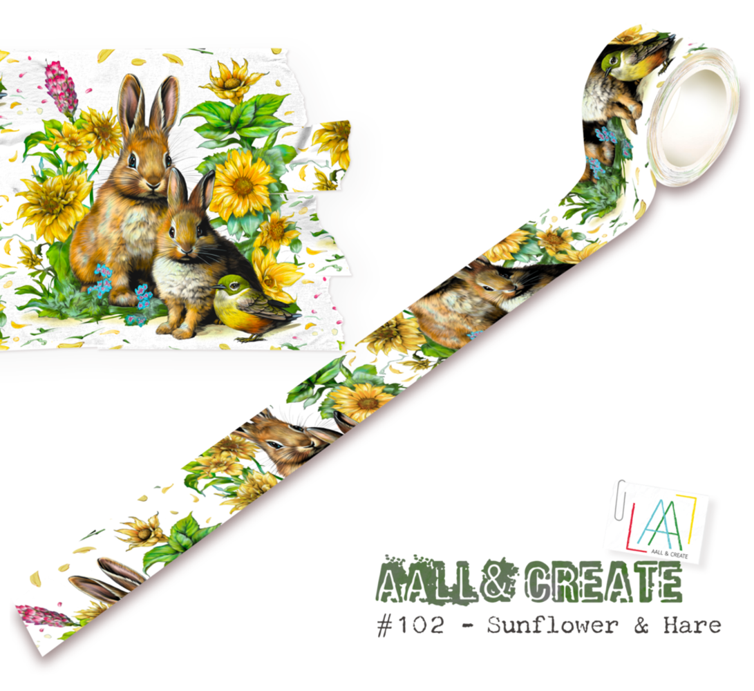 AALL and Create Layer it Up! Washi Tape 25mm Sunflower & Hare (AALL-MT-102)