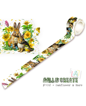 AALL and Create Layer it Up! Washi Tape 25mm Sunflower & Hare (AALL-MT-102)