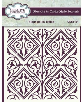 Creative Expressions Fleur-de-lis Trellis 6x6 Inch Stencil (CEST151)