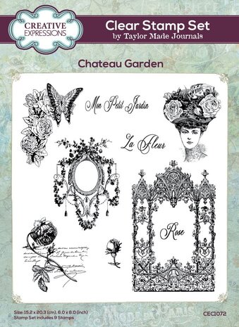 Creative Expressions Taylor Made Journals Clear Stamp Chateau Garden (CEC1072)