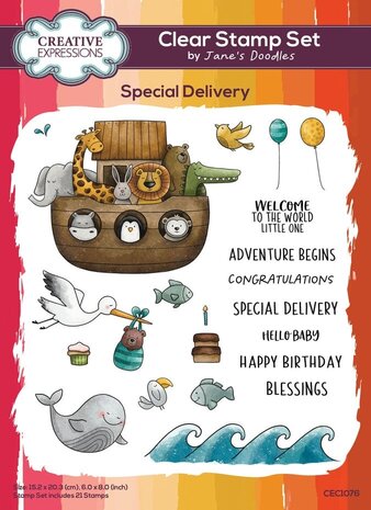 Creative Expressions Jane's Doodles Clear Stamp Set Special Delivery (CEC1076) Creative Expressions Jane's Doodles Clear Stamp Set Special Delivery (CEC1076)