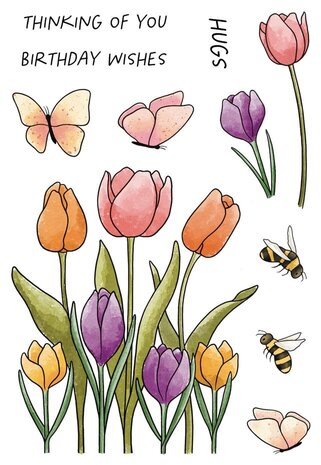 Creative Expressions Jane's Doodles Clear Stamp Set Tulip & Crocus (CEC1079)