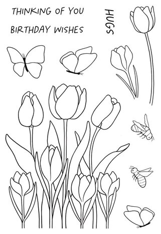 Creative Expressions Jane's Doodles Clear Stamp Set Tulip & Crocus (CEC1079)