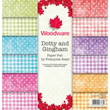 Woodware Dotty And Gingham 8x8 Inch Paper Pad (FRPP006)