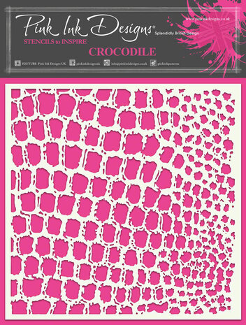 Pink Ink Designs Crocodile 7x7 Inch Masking Stencil (PINKST023) Pink Ink Designs Crocodile 7x7 Inch Masking Stencil (PINKST023)