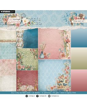 Studio Light Vintage Diaries 8x8 Inch Background Paper Pad (SL-VD-MPP177)