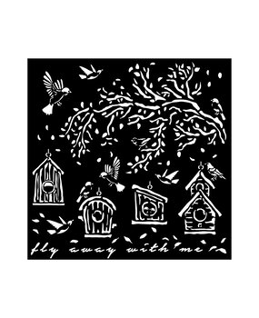 Stamperia Garden Thick Stencil 18x18cm Nests (KSTDQ102)