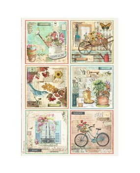 Stamperia Garden A4 Rice Paper Cards (DFSA4870)* Stamperia Garden A4 Rice Paper Cards (DFSA4870)*