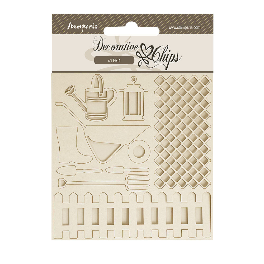 Stamperia Garden Decorative Chips Tools (SCB214) Stamperia Garden Decorative Chips Tools (SCB214)