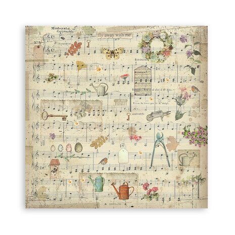 Stamperia Garden 12x12 Inch Fabric Sheets (SBPLT27) Stamperia Garden 12x12 Inch Fabric Sheets (SBPLT27)