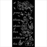 Stamperia Create Happiness Secret Diary Thick Stencil 12x25cm Flowers and Butterfly (KSTDL94)