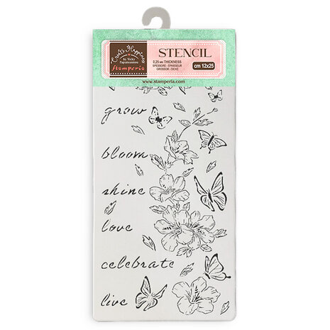 Stamperia Create Happiness Secret Diary Thick Stencil 12x25cm Flowers and Butterfly (KSTDL94) Stamperia Create Happiness Secret Diary Thick Stencil 12x25cm Flowers and Butterfly (KSTDL94)