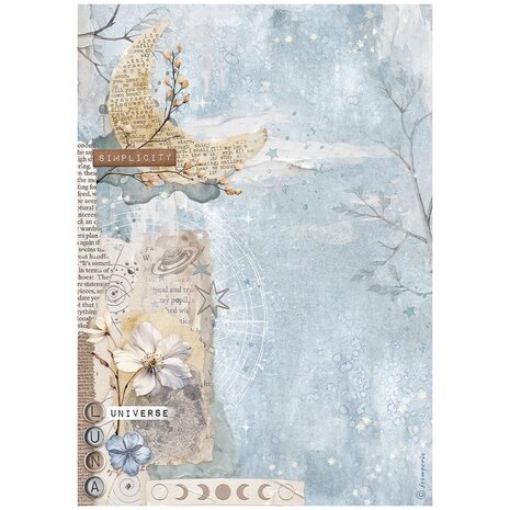 Stamperia Create Happiness Secret Diary A4 Rice Paper Moon (DFSA4863) Stamperia Create Happiness Secret Diary A4 Rice Paper Moon (DFSA4863)