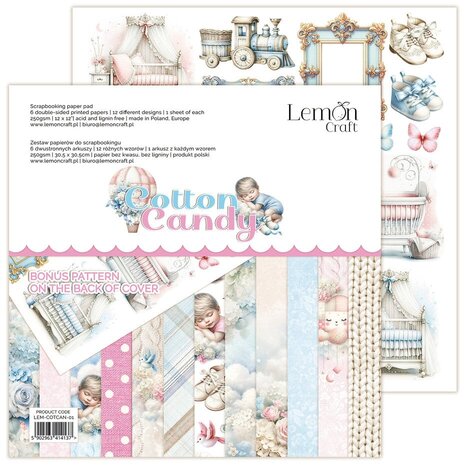 LemonCraft Cotton Candy 12x12 Inch Paper Pad (LEM-COTCAN-01)