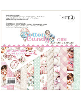 LemonCraft Cotton Candy Girl 8x8 Inch Elements & Basic Paper Pad (LEM-COTCAN-03)