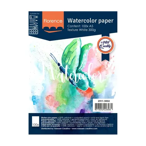 Vaessen Creative Florance Texture Intense Aquarelpapier A5 100pcs (2911-5002) Vaessen Creative Florance Texture Intense Aquarelpapier A5 100pcs (2911-5002)