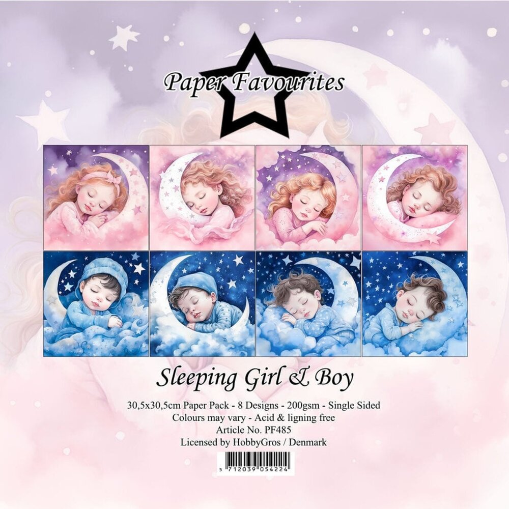 Paper Favourites Sleeping Girl & Boy 12x12 Inch Paper Pack (PF485)