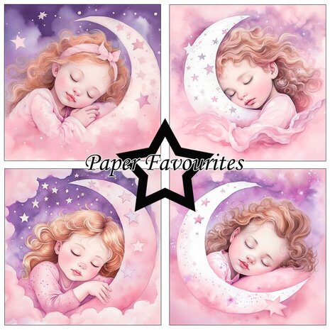 Paper Favourites Sleeping Girl & Boy 12x12 Inch Paper Pack (PF485)