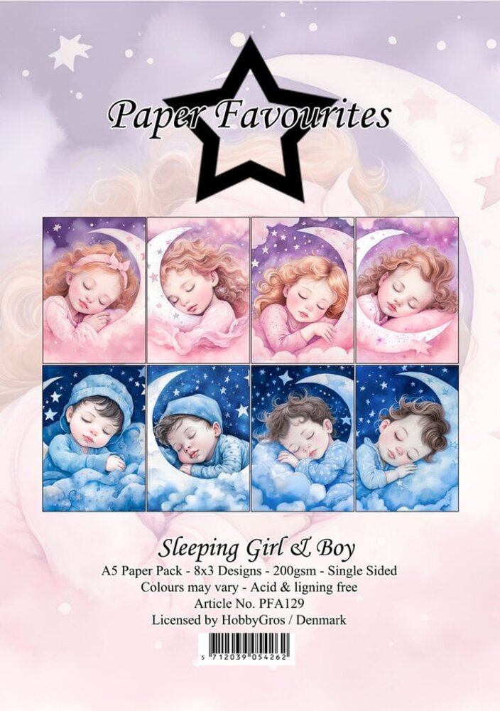 Paper Favourites Sleeping Girl & Boy A5 Paper Pack (PFA129) Paper Favourites Sleeping Girl & Boy A5 Paper Pack (PFA129)