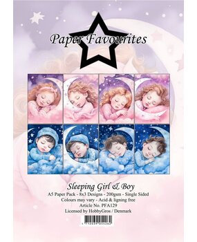 Paper Favourites Sleeping Girl & Boy A5 Paper Pack (PFA129)* Paper Favourites Sleeping Girl & Boy A5 Paper Pack (PFA129)*
