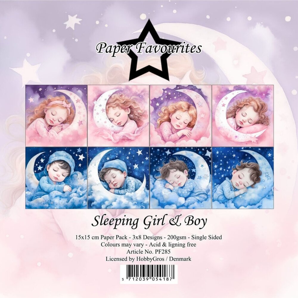 Paper Favourites Sleeping Girl & Boy 6x6 Inch Paper Pack (PF285)