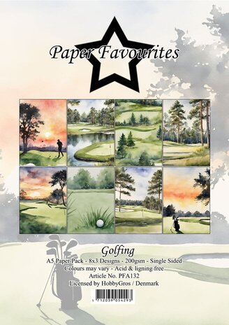 Paper Favourites Golfing A5 Paper Pack (PFA132)