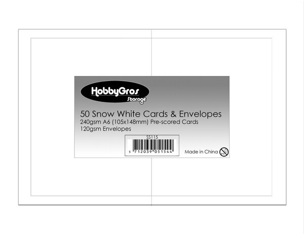 HobbyGross Storage Cards & Envelopes A6 Snow White (SS115)