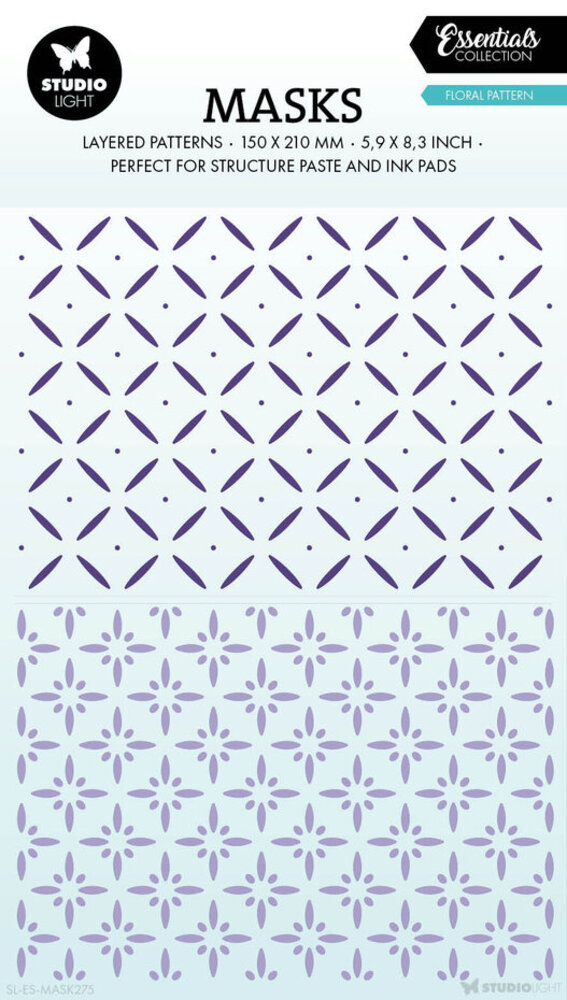 Studio Light Essentials Floral Pattern Masking Stencil (SL-ES-MASK275) Studio Light Essentials Floral Pattern Masking Stencil (SL-ES-MASK275)