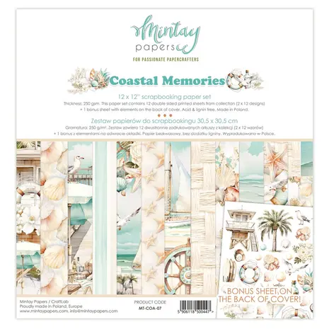 Mintay Coastal Memories 12x12 Inch Scrapbooking Paper Set (MT-COA-07) Mintay Coastal Memories 12x12 Inch Scrapbooking Paper Set (MT-COA-07)