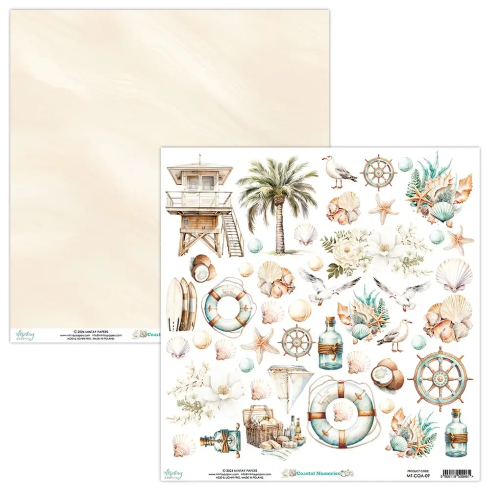 Mintay Coastal Memories 12x12 Inch Scrapbooking Paper Set (MT-COA-07) Mintay Coastal Memories 12x12 Inch Scrapbooking Paper Set (MT-COA-07)