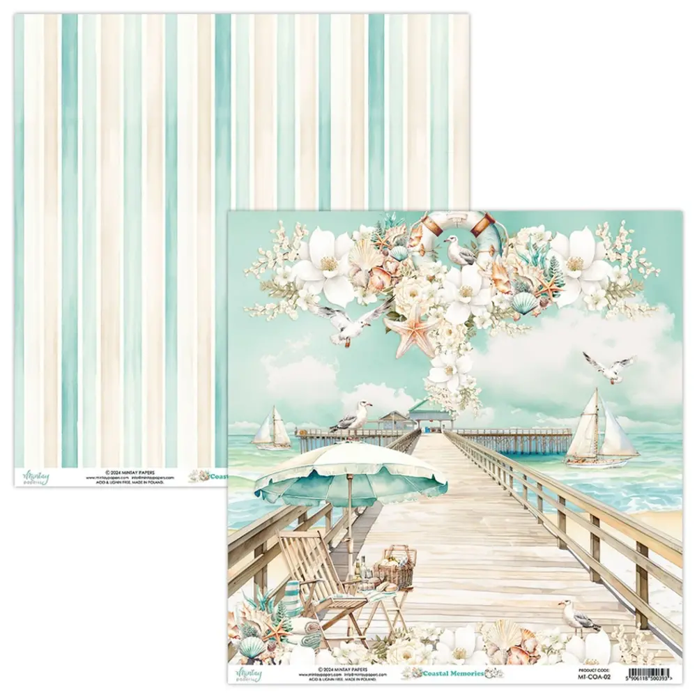 Mintay Coastal Memories 6x6 Inch Scrapbooking Paper Pad (MT-COA-08) Mintay Coastal Memories 6x6 Inch Scrapbooking Paper Pad (MT-COA-08)
