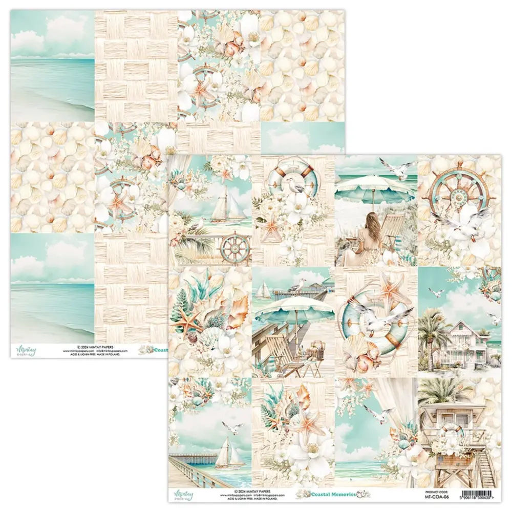 Mintay Coastal Memories 6x6 Inch Scrapbooking Paper Pad (MT-COA-08) Mintay Coastal Memories 6x6 Inch Scrapbooking Paper Pad (MT-COA-08)