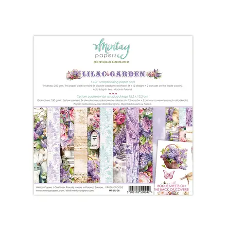 Mintay Lilac Garden 6x6 Inch Scrapbooking Paper Pad (MT-LIL-08)