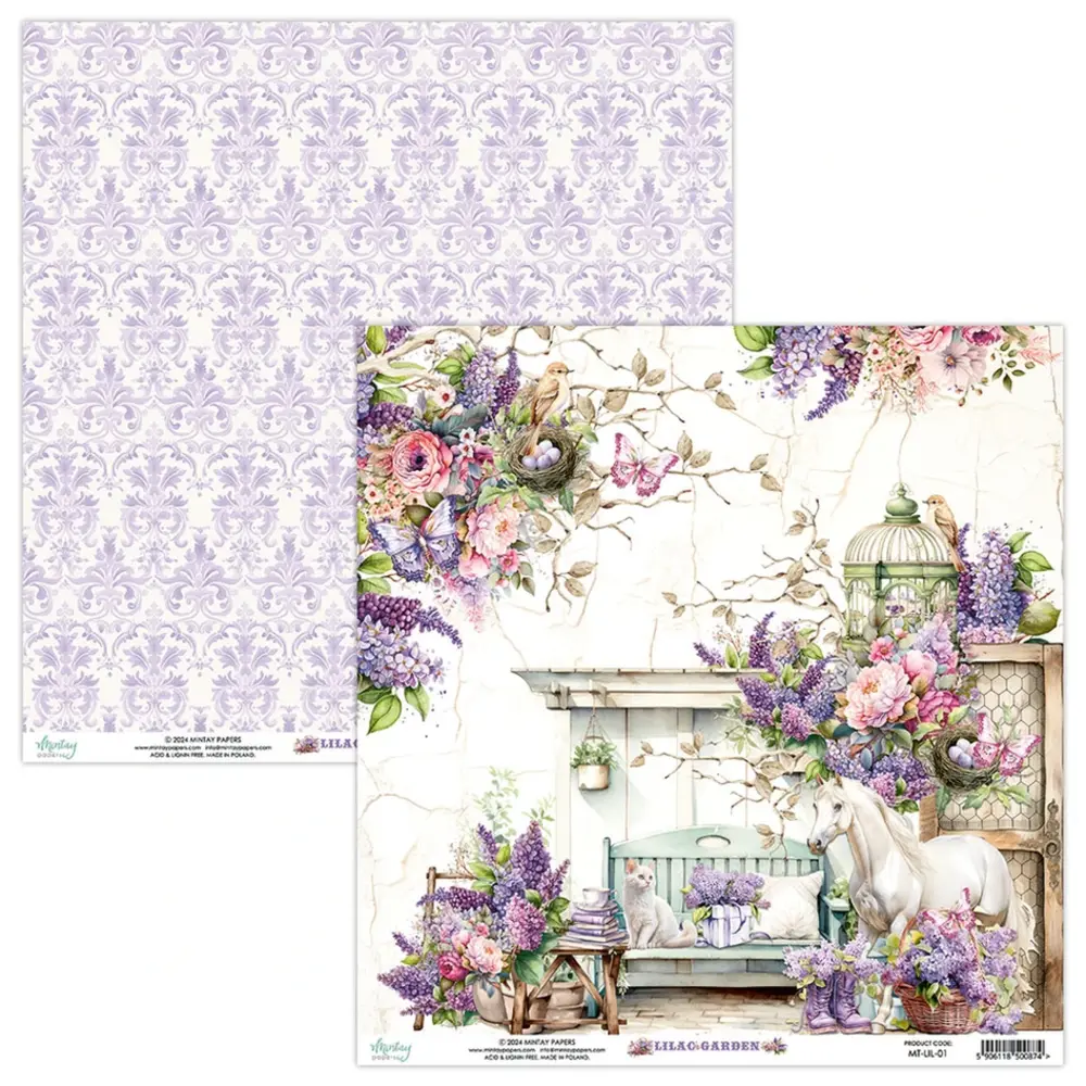 Mintay Lilac Garden 6x6 Inch Scrapbooking Paper Pad (MT-LIL-08)