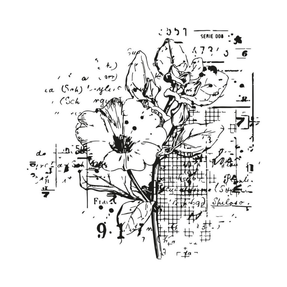 Sizzix Clear Stamps with Framelits Floral Mix Cluster (666632)