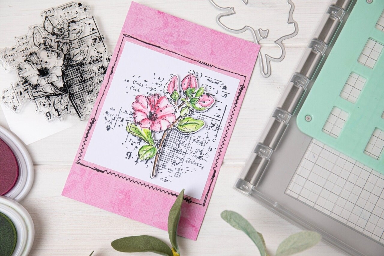 Sizzix Clear Stamps with Framelits Floral Mix Cluster (666632)