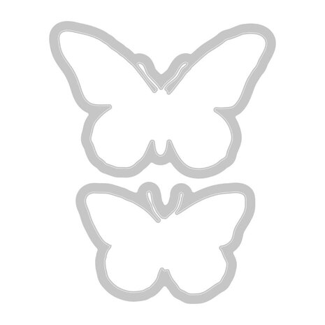 Sizzix Clear Stamps with Framelits A5 Painted Pencil Butterflies (666634)