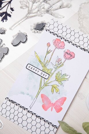 Sizzix Clear Stamps with Framelits A5 Painted Pencil Botanical (666635) Sizzix Clear Stamps with Framelits A5 Painted Pencil Botanical (666635)
