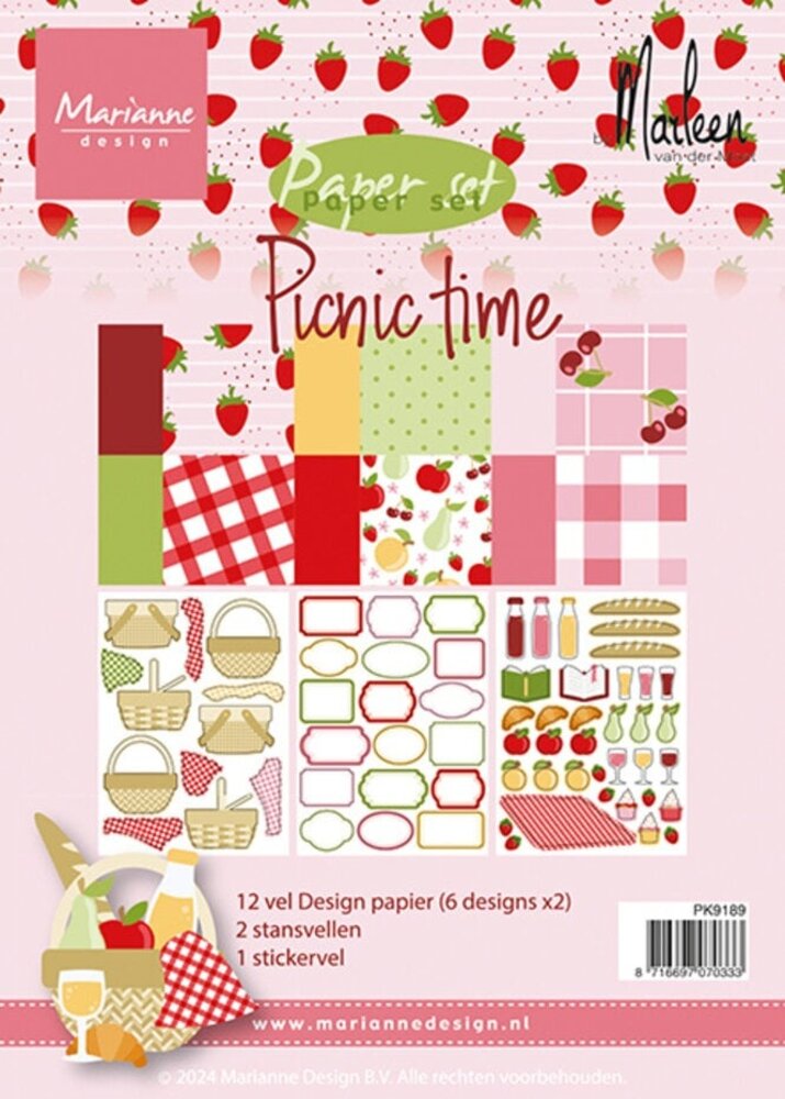 Marianne Design Picnic Time A5 Pretty Papers Bloc (PK9189)