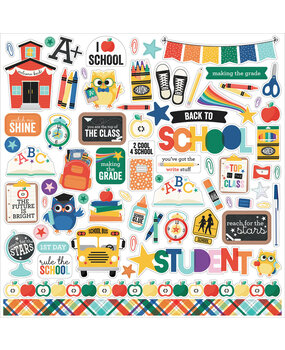 Echo Park Off To School 12x12 Inch Element Sticker (OTS370014)