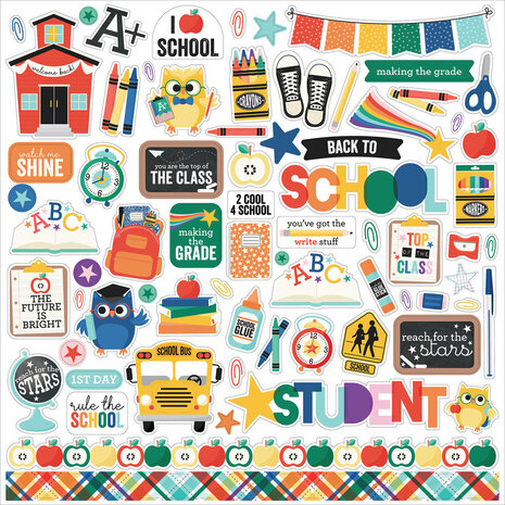 Echo Park Off To School 12x12 Inch Element Sticker (OTS370014)
