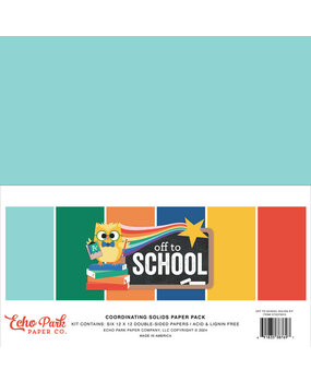 Echo Park Off To School 12x12 Inch Coordinating Solids Paper Pack (OTS370015)