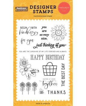 Carta Bella Sunflower Summer Begin With Kindness Clear Stamps (CBSS368045) Carta Bella Sunflower Summer Begin With Kindness Clear Stamps (CBSS368045)