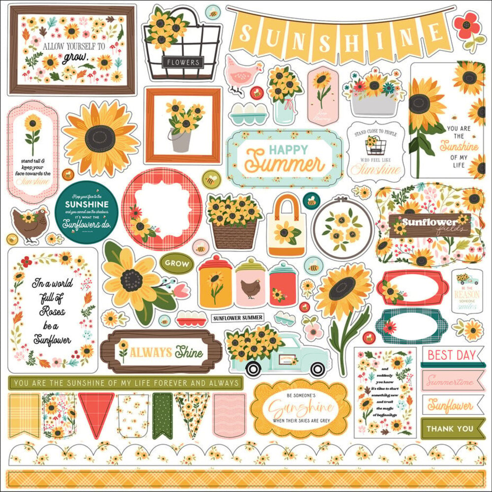 Carta Bella Sunflower Summer 12x12 Inch Element Sticker (CBSS368014) Carta Bella Sunflower Summer 12x12 Inch Element Sticker (CBSS368014)