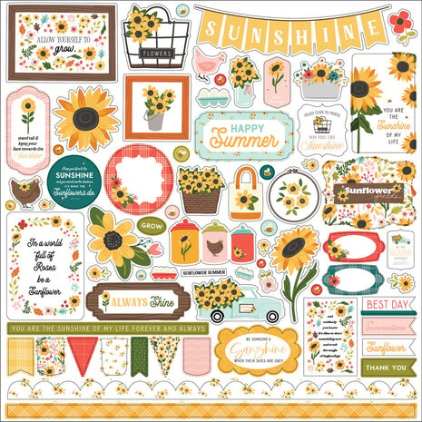 Carta Bella Sunflower Summer 12x12 Inch Element Sticker (CBSS368014) Carta Bella Sunflower Summer 12x12 Inch Element Sticker (CBSS368014)