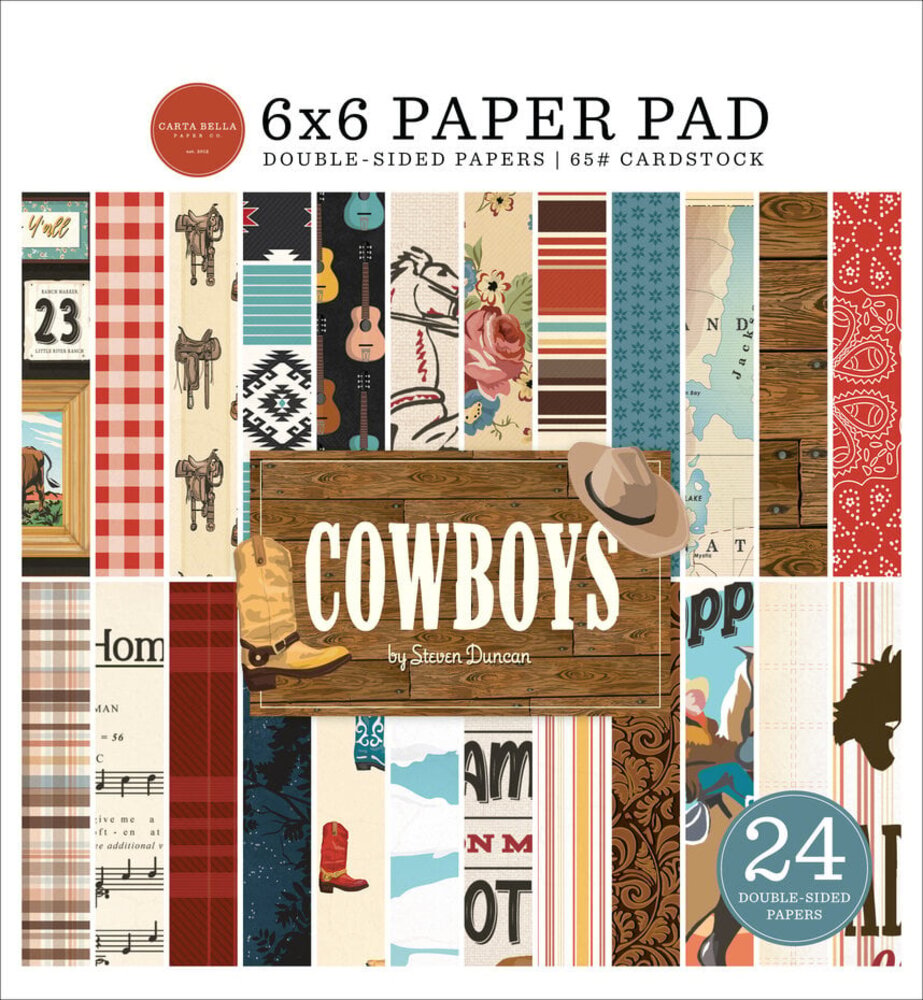 Carta Bella Cowboys 6x6 Inch Paper Pad (CBCBS371023)