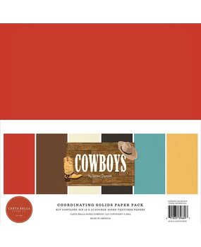 Carta Bella Cowboys 12x12 Inch Coordinating Solids Paper Pack (CBCBS371015)